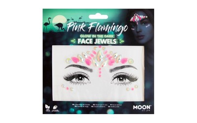 FACE JEWELS PINK FLAMINO (GLOW IN THE DARK)